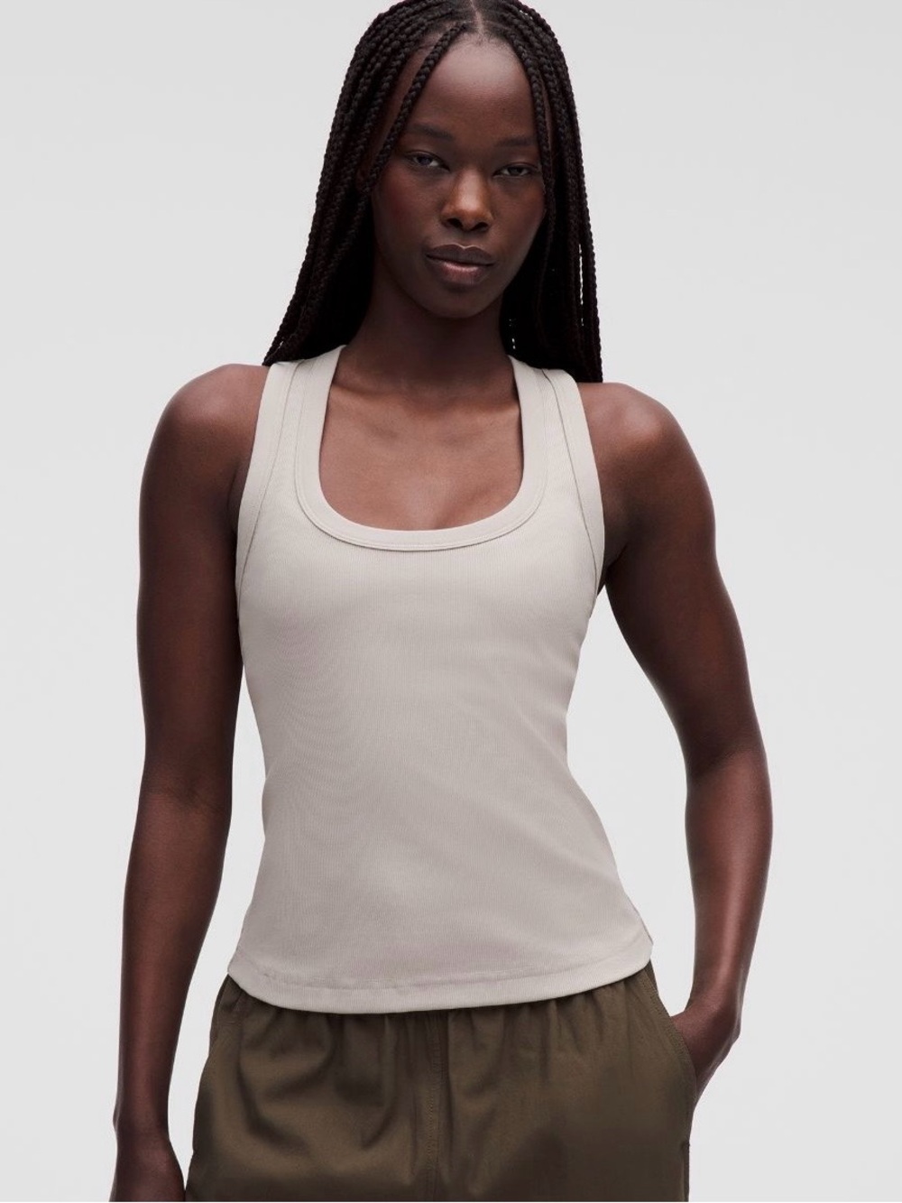 lululemon athletica Scoop Neck Tank Top in Downtown Tan Size XL